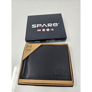 Sparo Mens LSU Tigers Bifold Wallet Black Leather RFID Blocking Casual Size OS